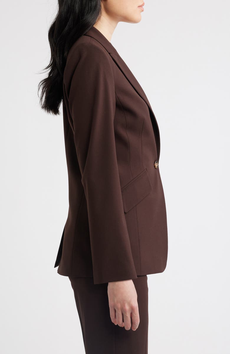 Tahari ASL One-Button Blazer, Alternate, color, Espresso