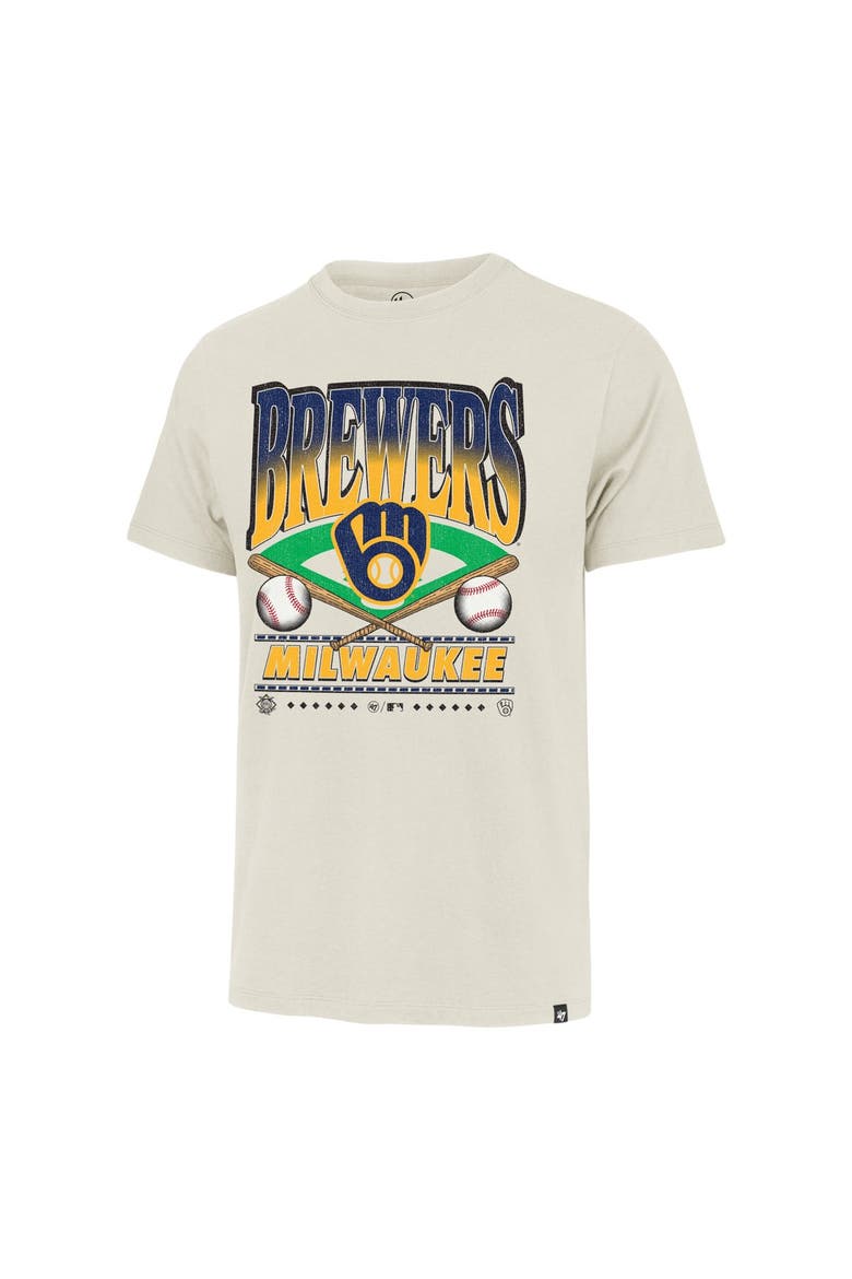 Men's '47 Tan Milwaukee Brewers Straight Shot Two Franklin T-Shirt, Main, color, Tan