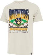 '47 Men's '47 Tan Milwaukee Brewers Straight Shot Two Franklin T-Shirt
