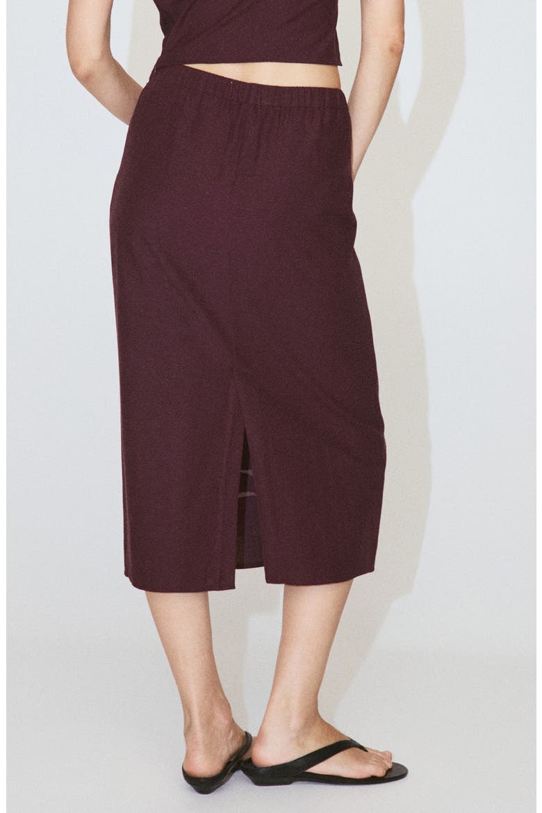 Floral Embroidered Midi Skirt, Alternate, color, MAROON