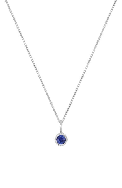 El Mar 18K White Gold Sapphire Pendant Necklace