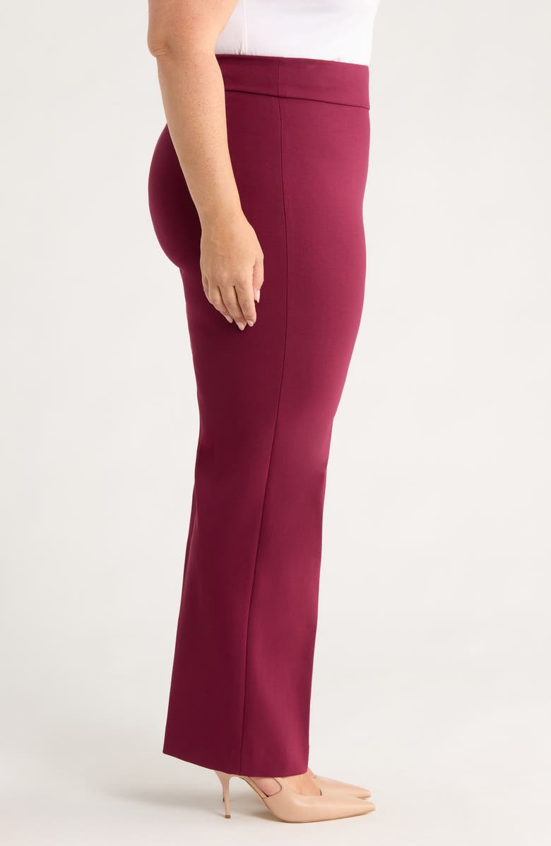 Anne Klein High Waist Wide Leg Pants, Alternate, color, Chianti