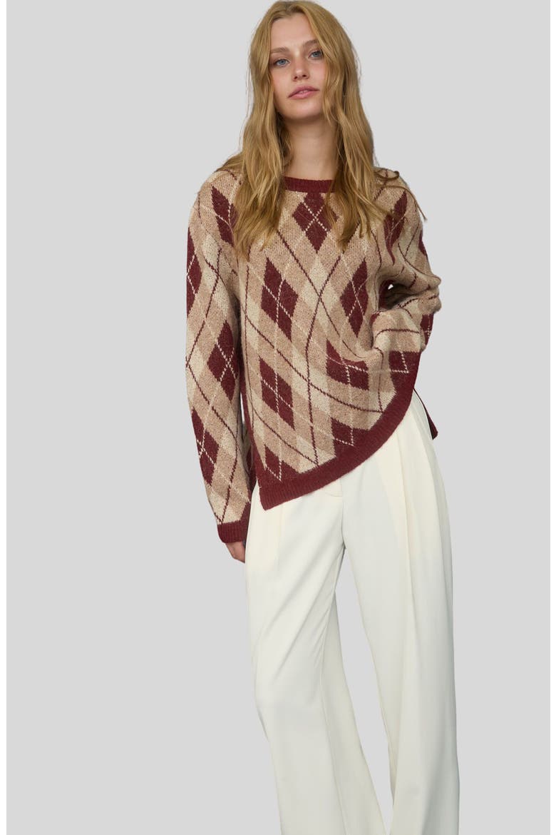 Argyle Sweater, Alternate, color, BURGUNDY MULTI