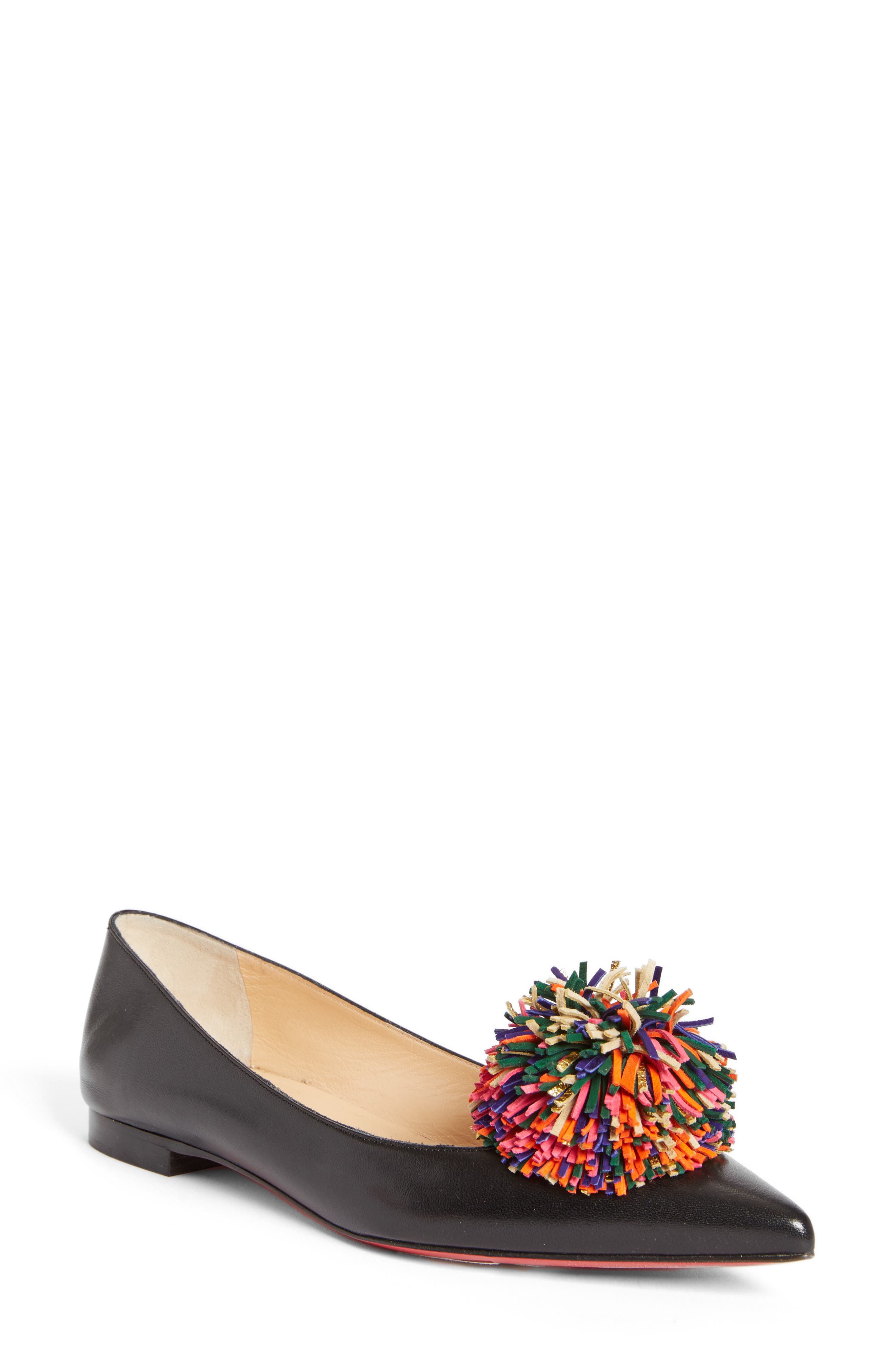 Christian Louboutin Konstantina Pom Flat, Main, color, 