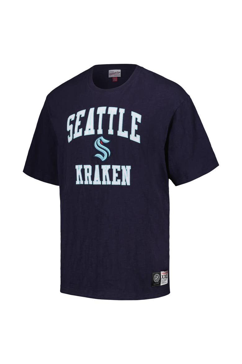 Men's Mitchell & Ness Deep Sea Blue Seattle Kraken Legendary Slub T-Shirt, Alternate, color, Navy