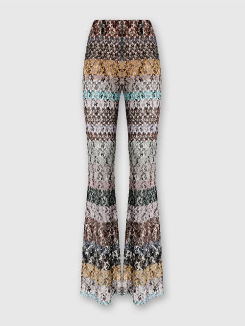 Missoni Striped Metallic-knit Trousers In Multi