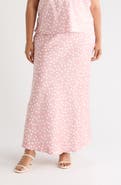 Renee C Polka Dot Satin Maxi Skirt