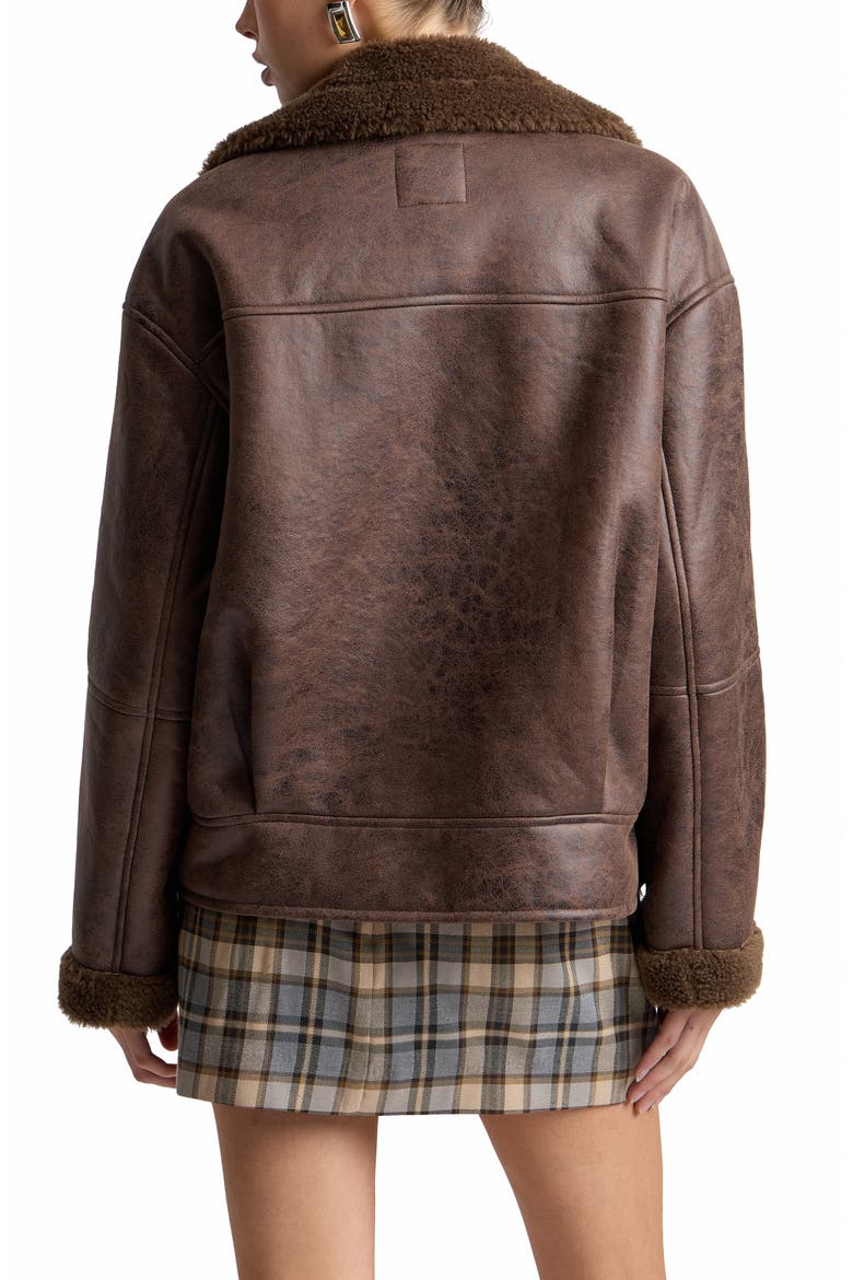 Faux Shearling Jacket, Alternate, color, UMBRIA