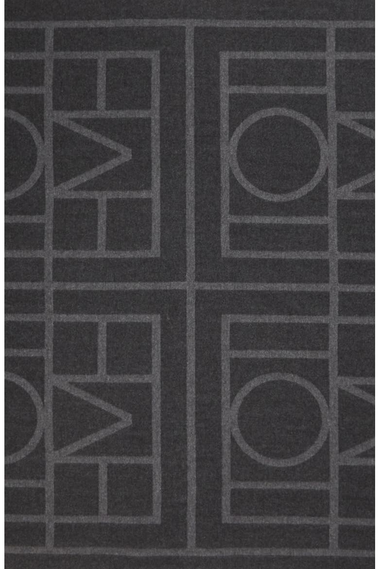 Monogram Wool & Cashmere Fringe Scarf, Alternate, color, DARK GREY MONOGRAM