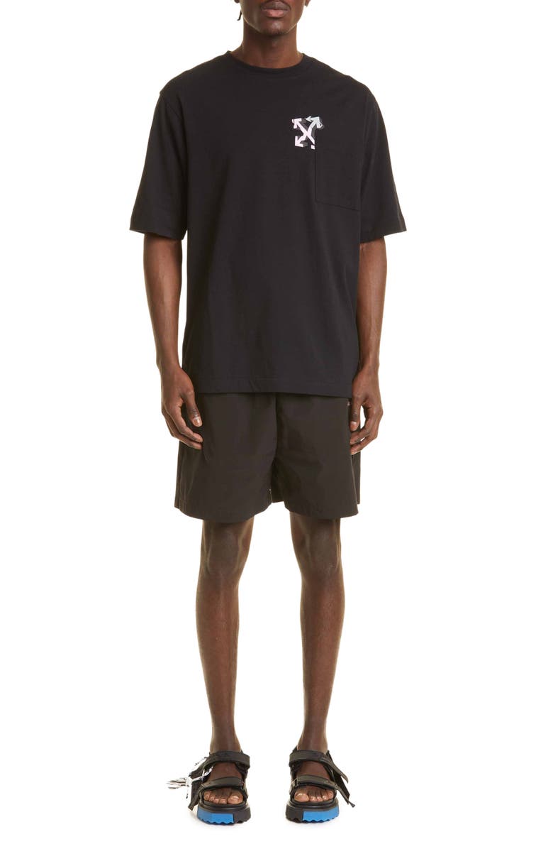 Off-White Men's Graffiti Arrows Cotton Graphic Tee, Alternate, color, 