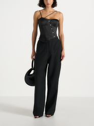 Manière De Voir Aurelia Asymmetric Satin Corset Top