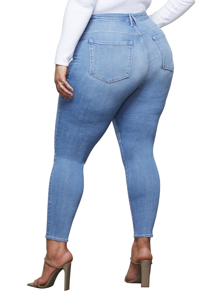 Good Legs Notched High Waist Ankle Skinny Jeans, Alternate, color, BLUE378