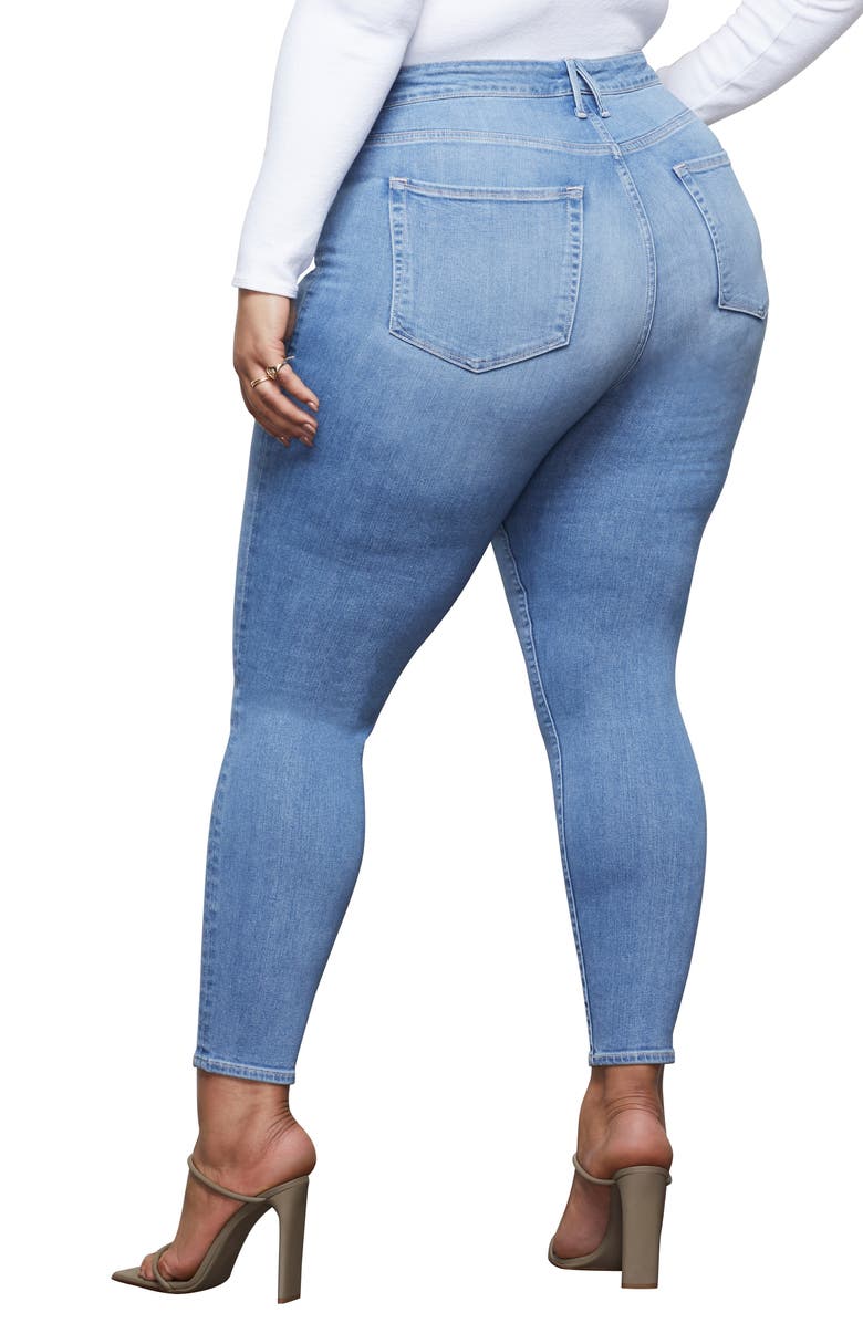 Good American Good Legs Notched High Waist Ankle Skinny Jeans, Alternate, color, 