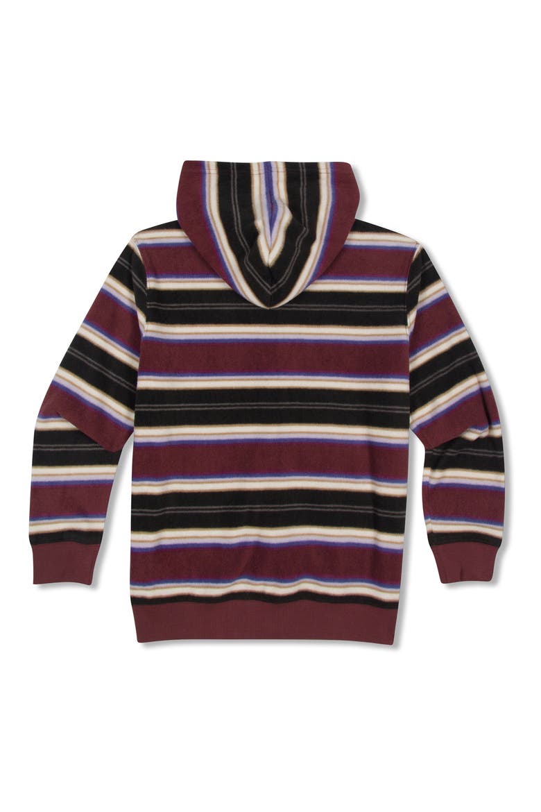 Kids' Stripe Zip-Up Hooded Fleece Jacket, Alternate, color, NAVY MULTI