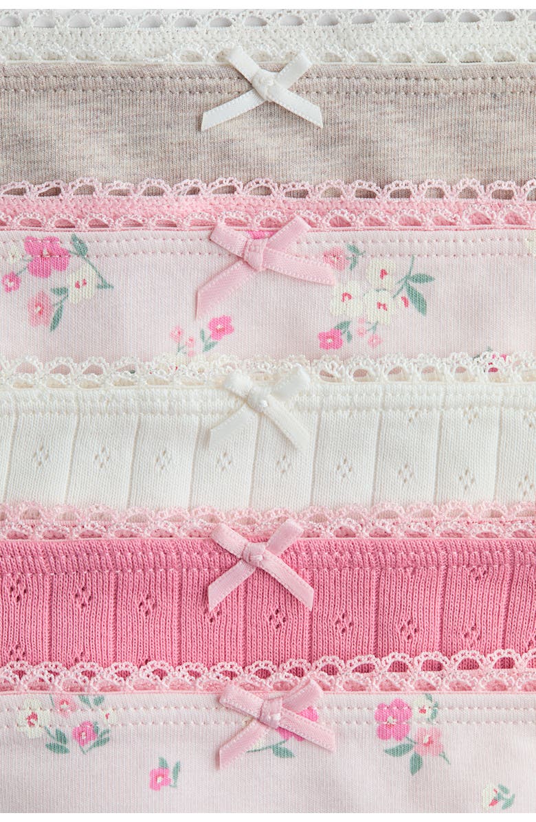 H&M 5-pack cotton briefs, Alternate, color, Light Pink/Floral