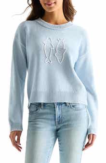Lucky Brand Embroidered Fish Sweater