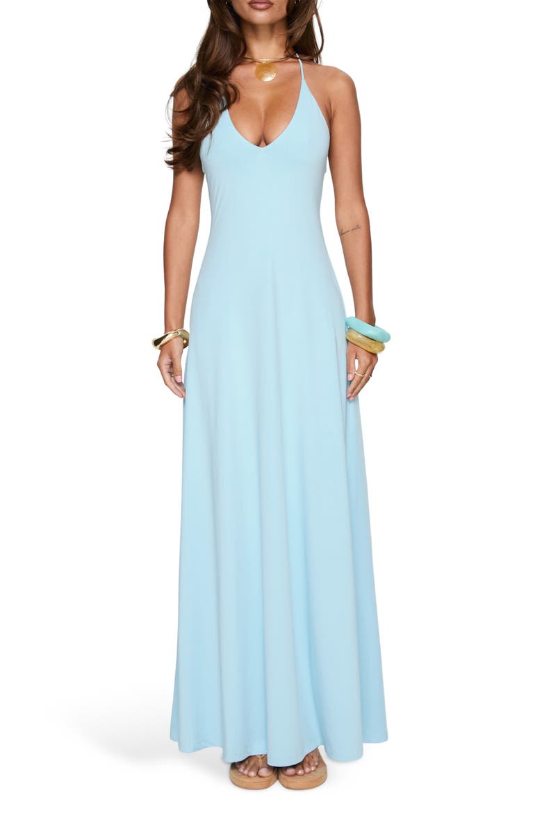 Palmas Halter Maxi Dress, Main, color, BABY BLUE