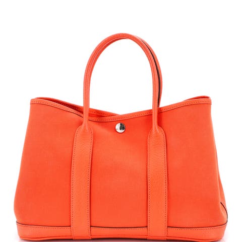 Garden Party Tote Toile and Leather 30