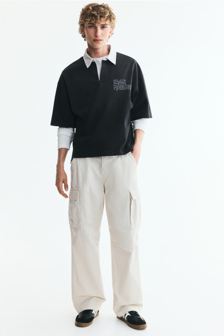 Relaxed-fit Polo Shirt, Alternate, color, Black/Iron Maiden