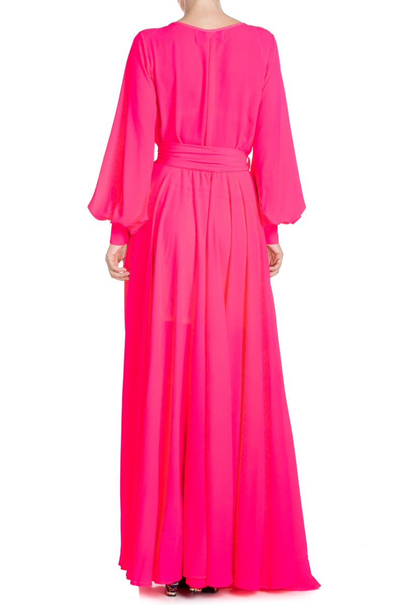 MEGHAN LA Lilypad Maxi Dress, Alternate, color, Neon Pink