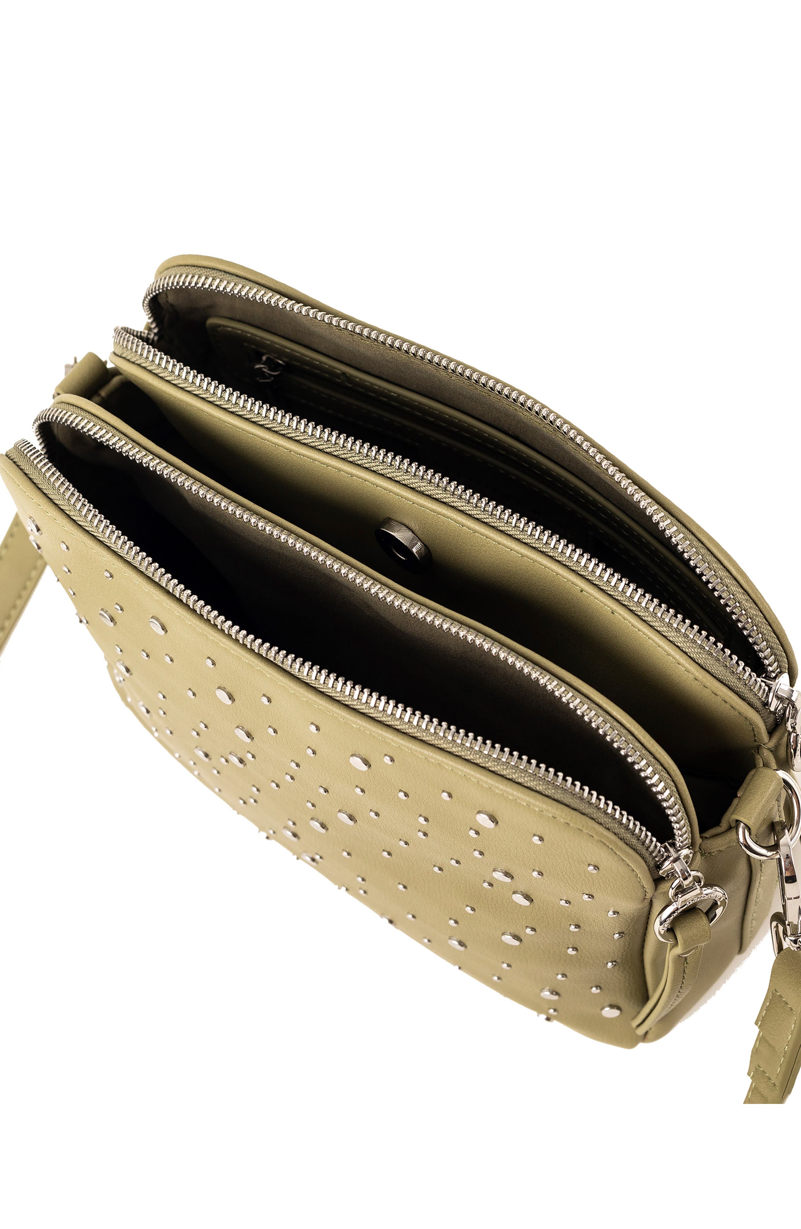 Galaxy Faux Leather Crossbody Bag, Alternate, color, GREEN