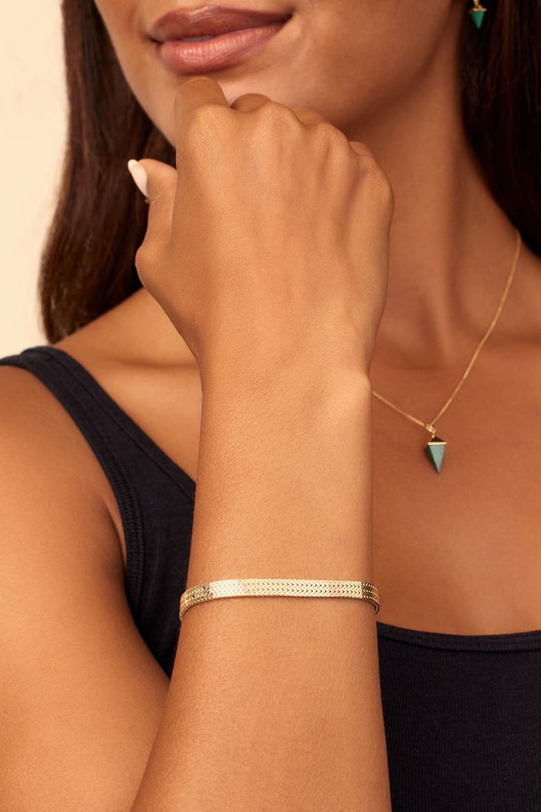 14K Gold Chevron Bracelet, Alternate, color, Yellow Gold