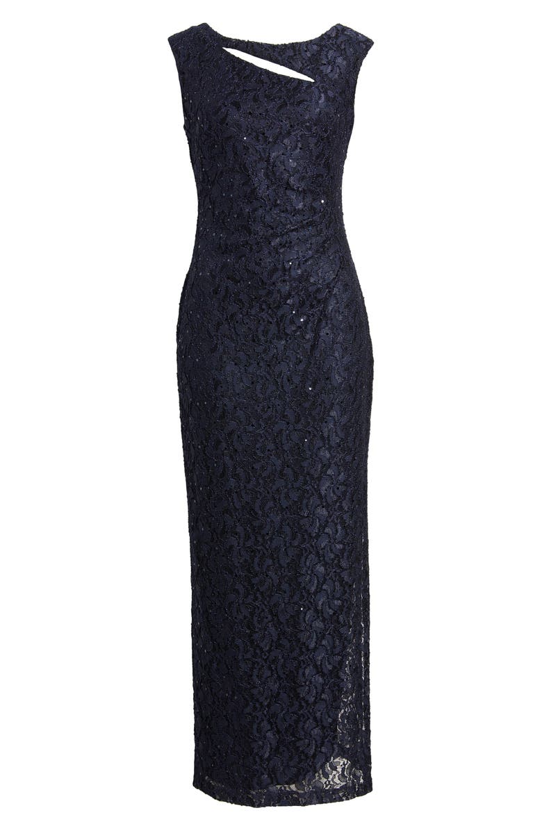 Connected Apparel Sequin Lace Sheath Gown, Alternate, color, 