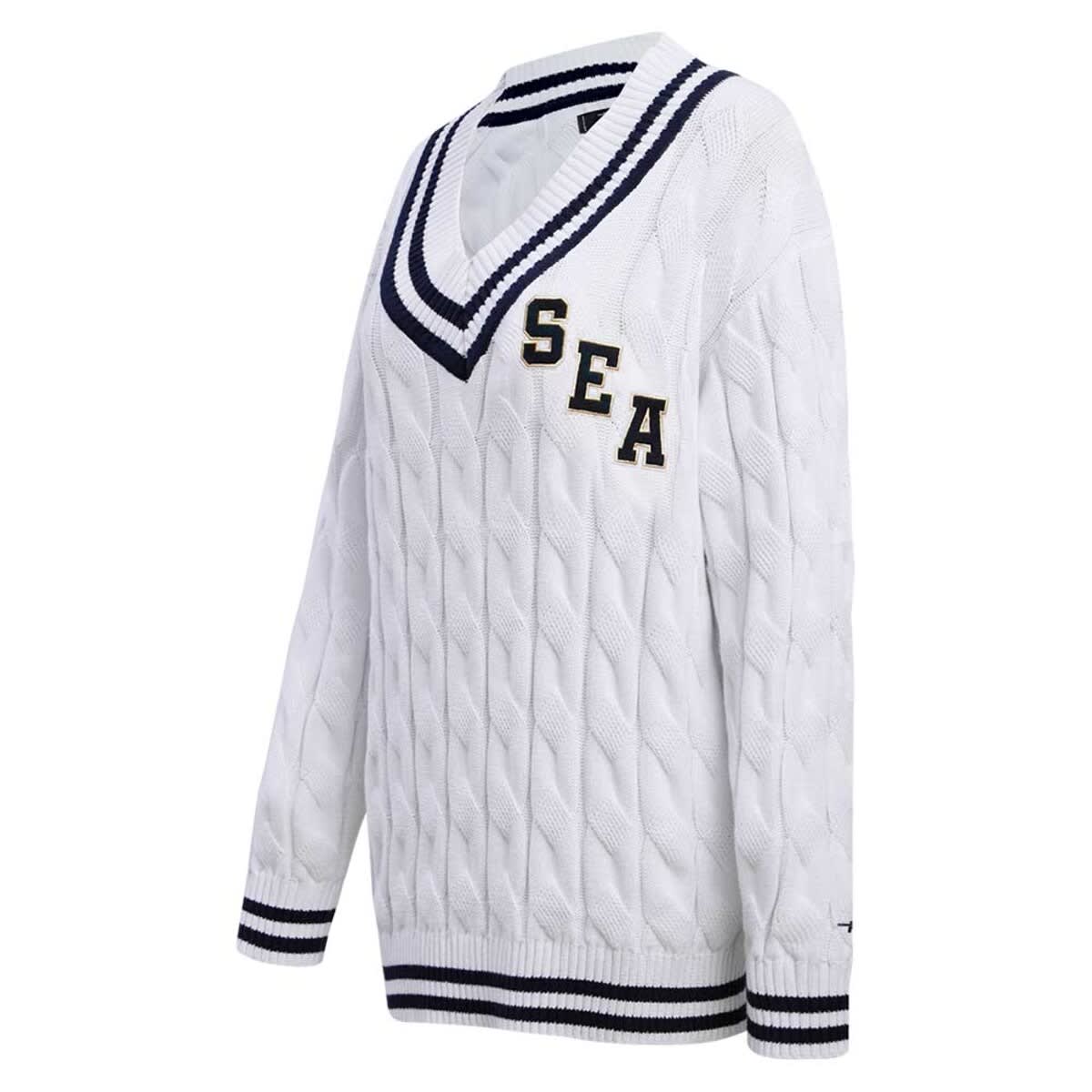 Women's Pro Standard  White Seattle Seahawks Prep V-Neck Pullover Sweater - image 2