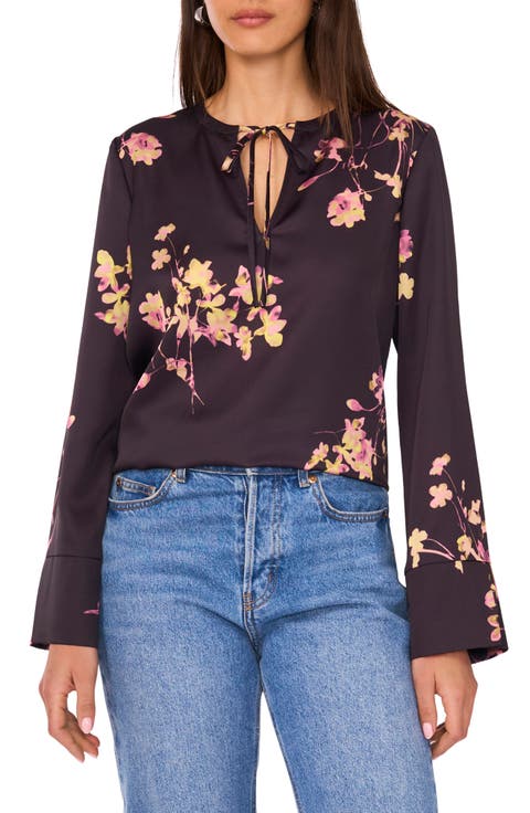 Floral Split Neck Top
