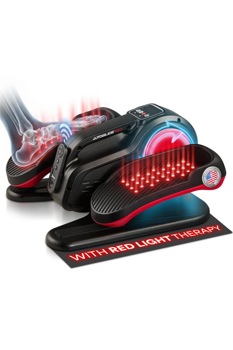 AutoGlide Under Desk Elliptical with Red Light Seated Pedal Exerciser, Main, color, with Red Light