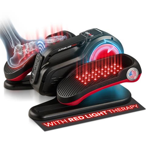 AutoGlide Under Desk Elliptical with Red Light Seated Pedal Exerciser