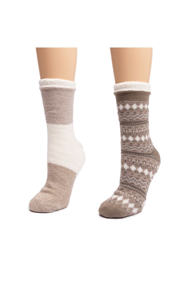 Women's 2 Pair Pack Tall Cozy Lounge Socks, Alternate, color, Timberwolf