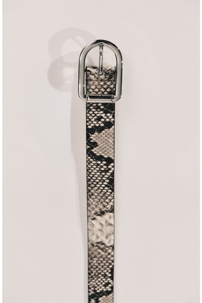 Mija Snakeskin Print Leather Belt, Alternate, color, IVORY SNAKESKIN PRINT/ SILVER