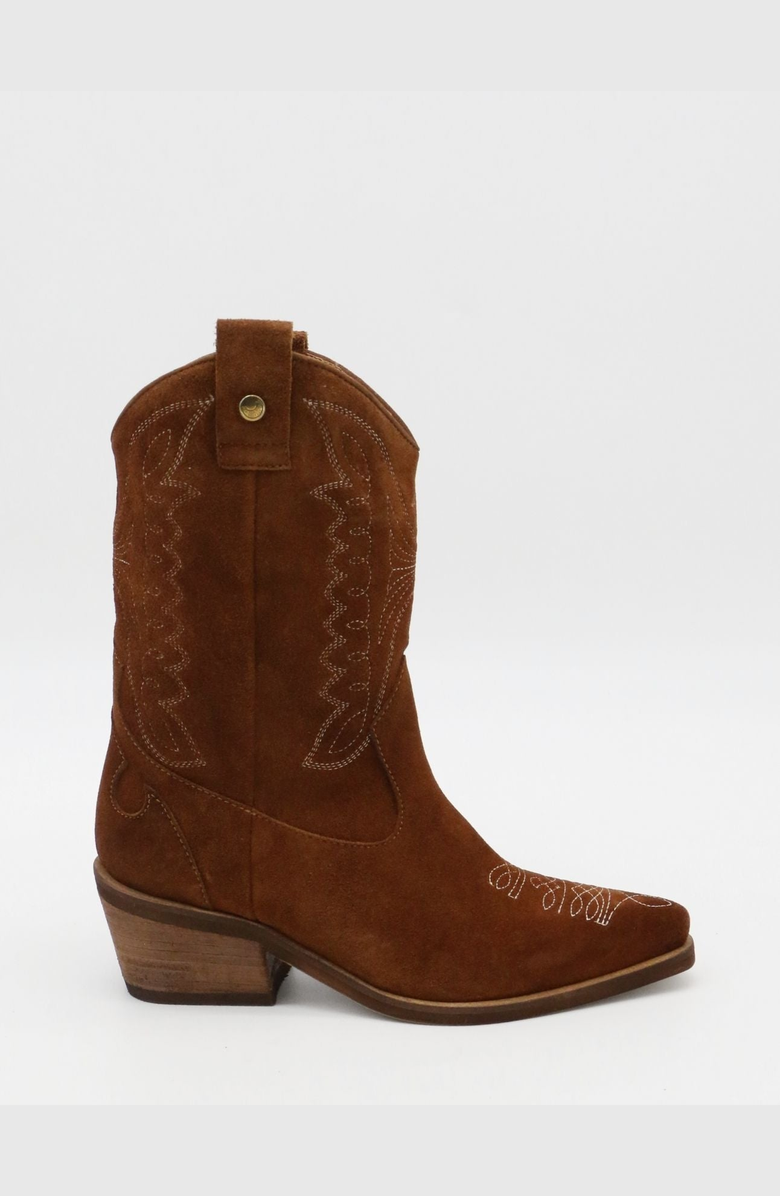 STIVALI NEW YORK Suede Unstoppable Western Cowboy Boots, Alternate, color, Tan / Suede