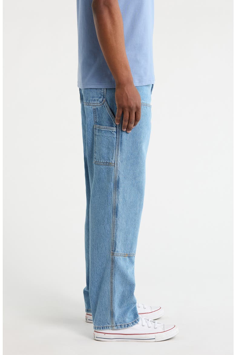 Double Knee Work Jeans, Alternate, color, BLUE (STONE BLEACHED)