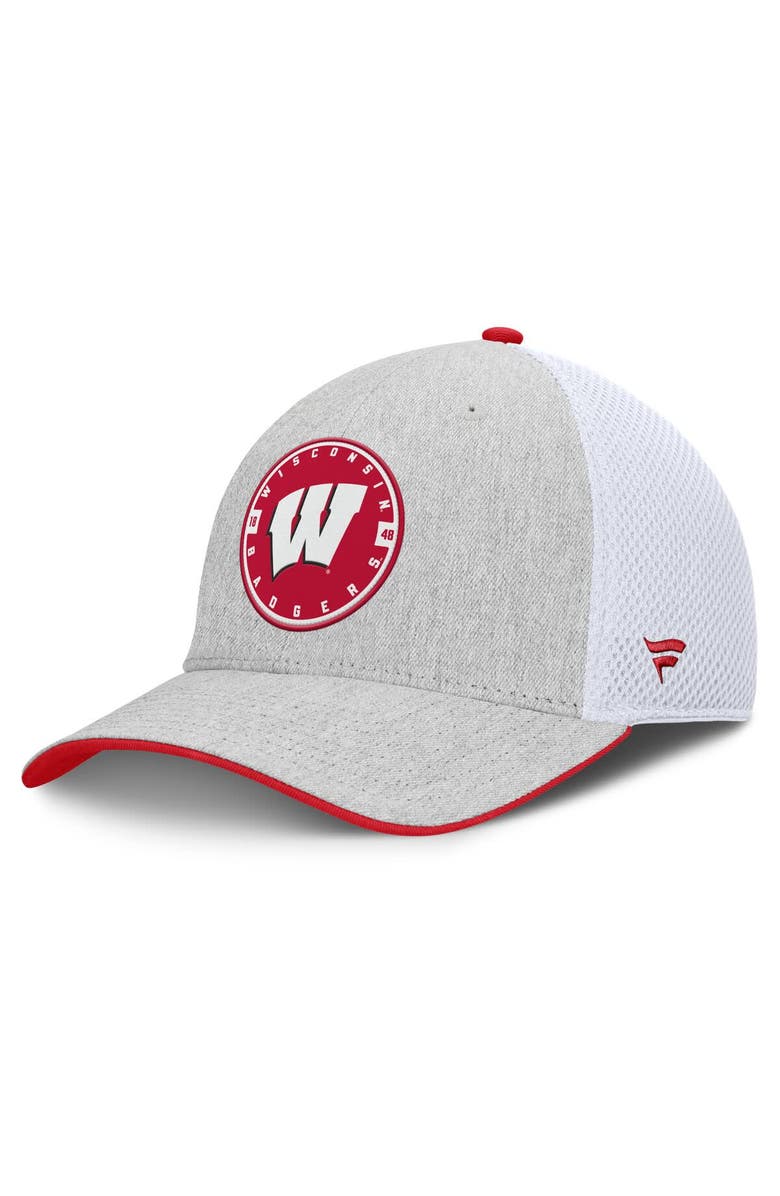 FANATICS Men's Fanatics  Heather Gray Wisconsin Badgers Trigger Flex Hat, Alternate, color, 