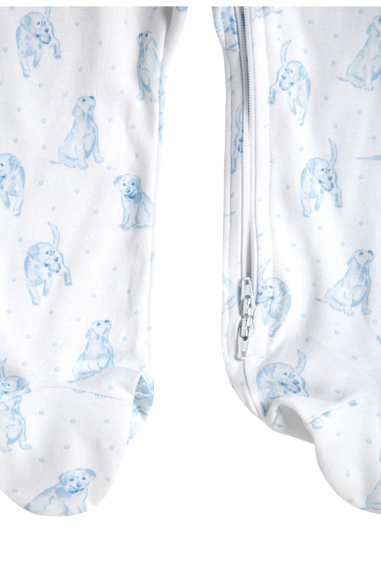 Nellapima Blue Puppy Love Print Zipper Footie - Baby, Alternate, color, Blue