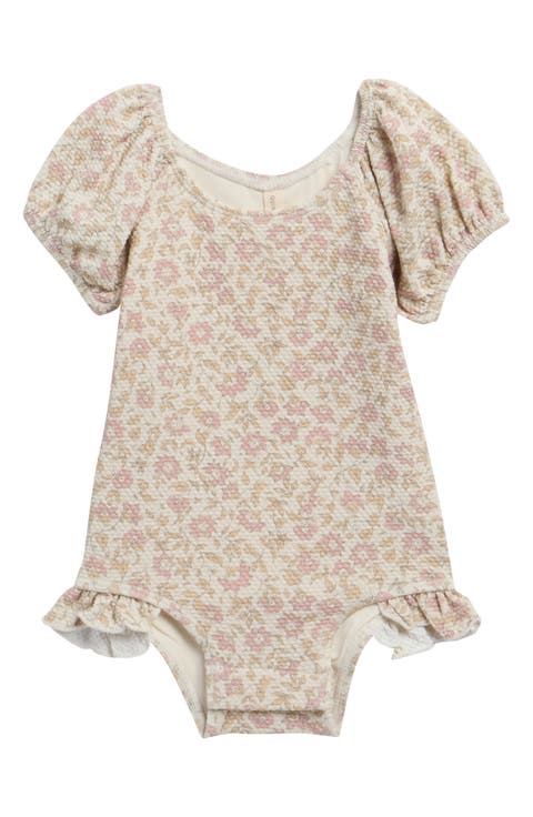 Kids' Catalina Puff Sleeve Piqué UPF 50+ One-Piece Swimsuit (Baby & Toddler)