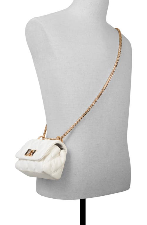 Aldo Ledia Quilted Faux Leather Convertible Crossbody Bag In White