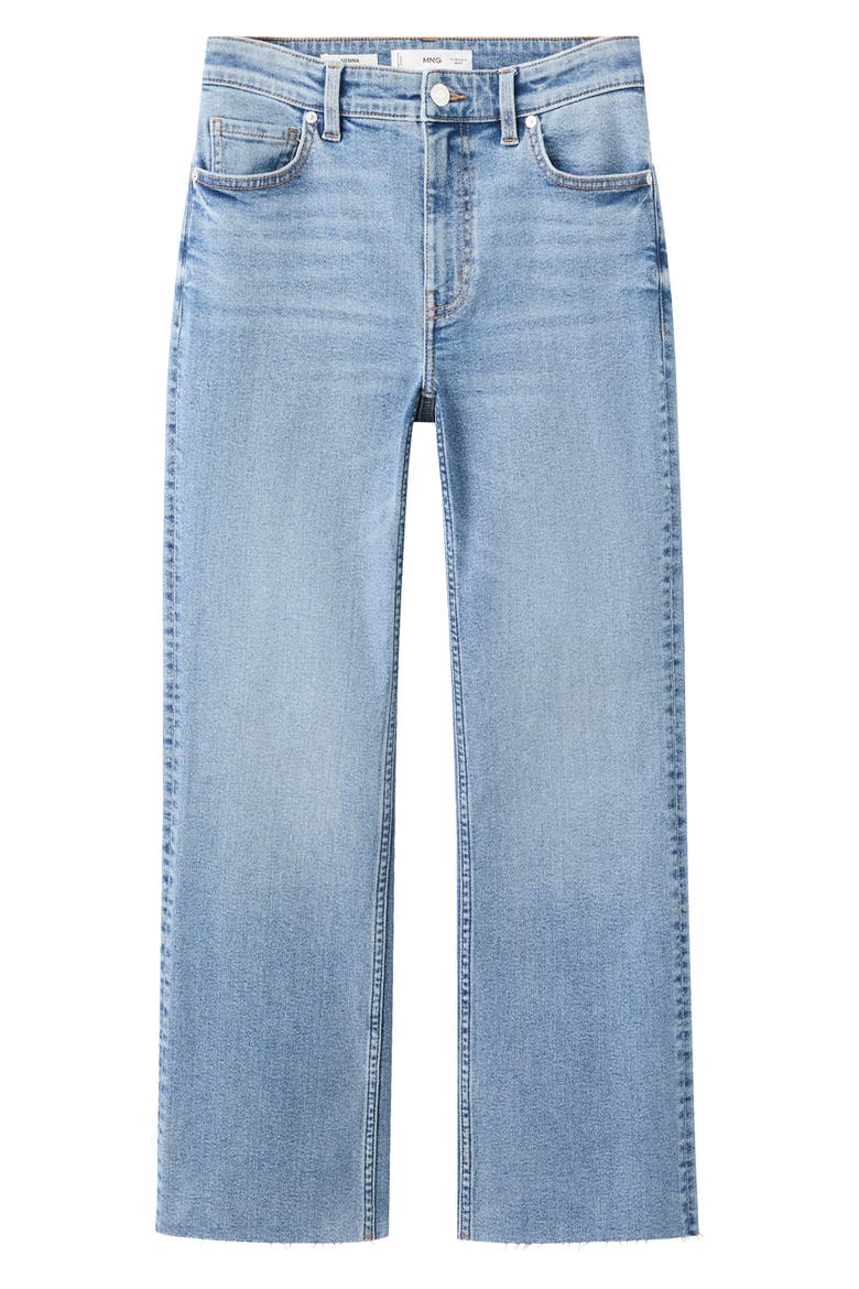 Sienna Raw Hem Crop Flare Jeans, Alternate, color, BLUE