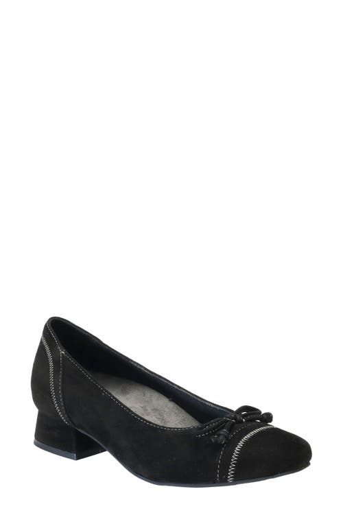 David Tate Heritage Cap Toe Pump in Black Suede 