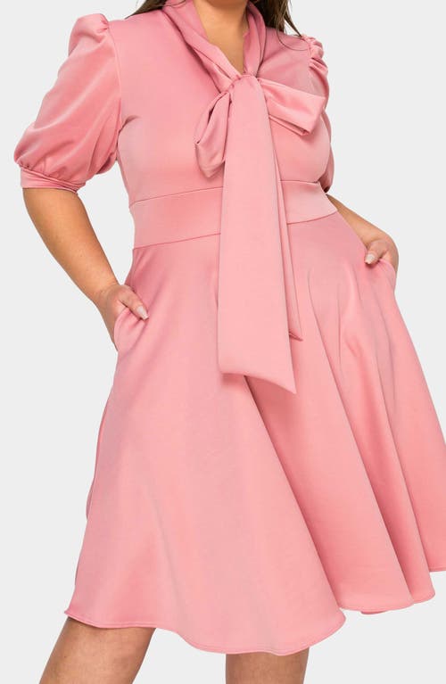 L I V D Carina Donna Fit & Flare Midi Dress In Mauve Light