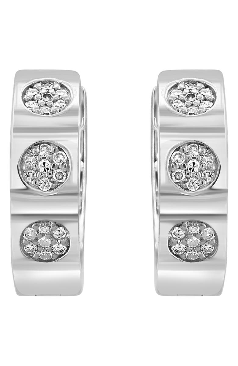EFFY Sterling Silver Diamond Hoop Earrings - 0.12ct., Main, color, 
