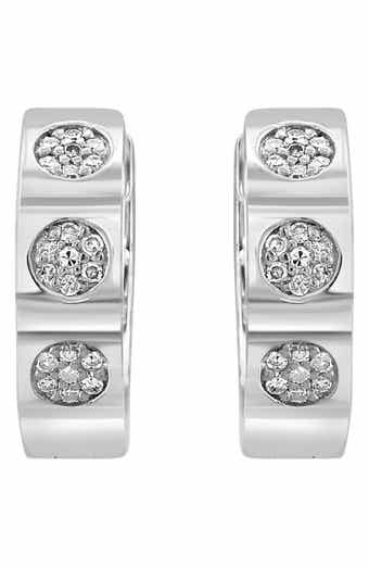 Sterling Silver Diamond Hoop Earrings - 0.12ct.