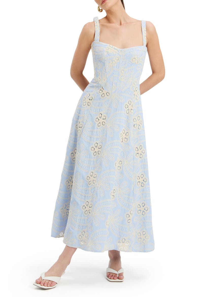 bardot lilah sweetheart corset a-line midi dress Bardot Lilah Sleeveless Corset A-Line Midi Dress