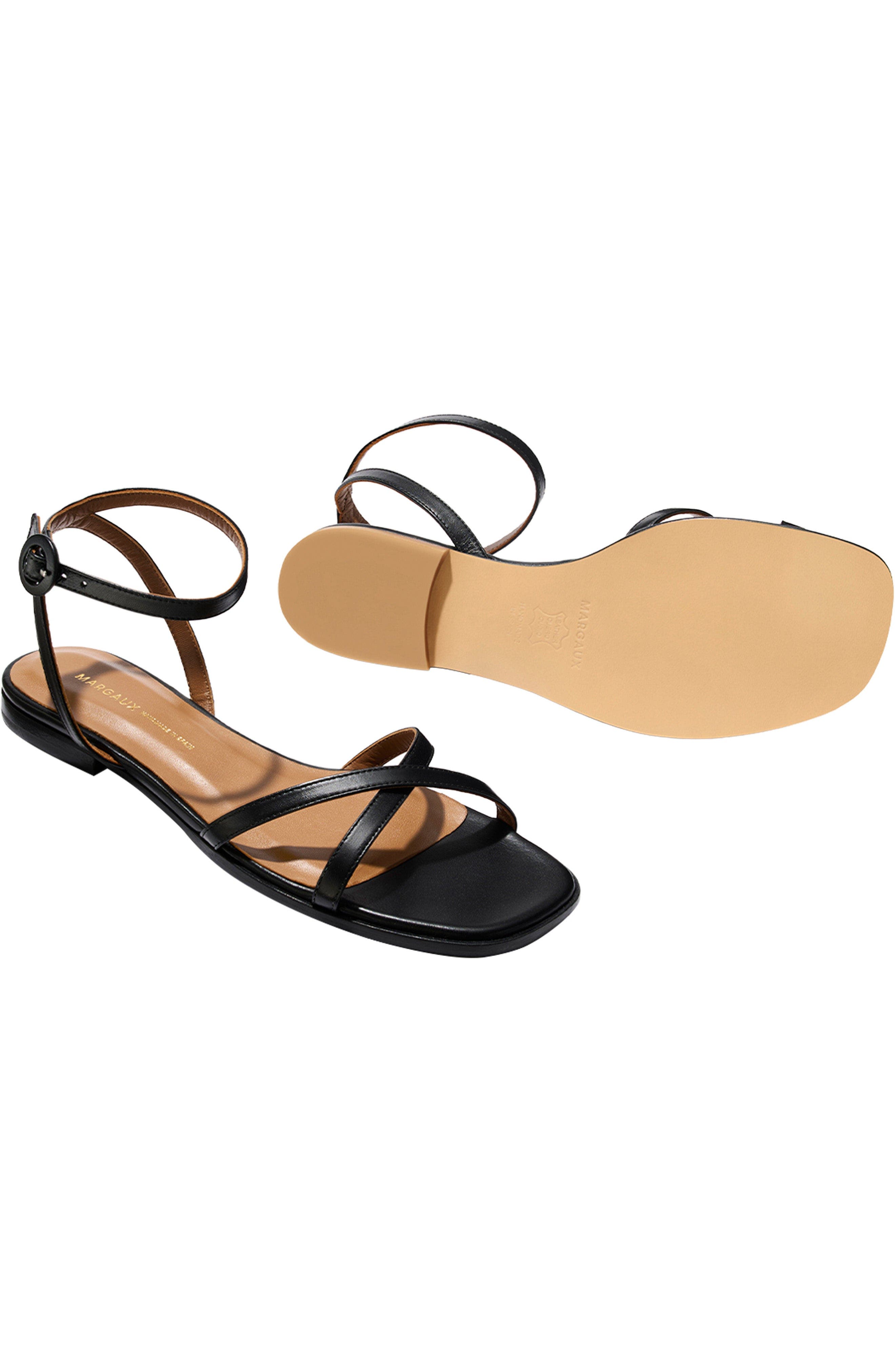 MARGAUX The Flat Sandal, Alternate, color, Black Nappa