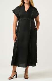 Estelle Arden Linen Blend Empire Waist Dress