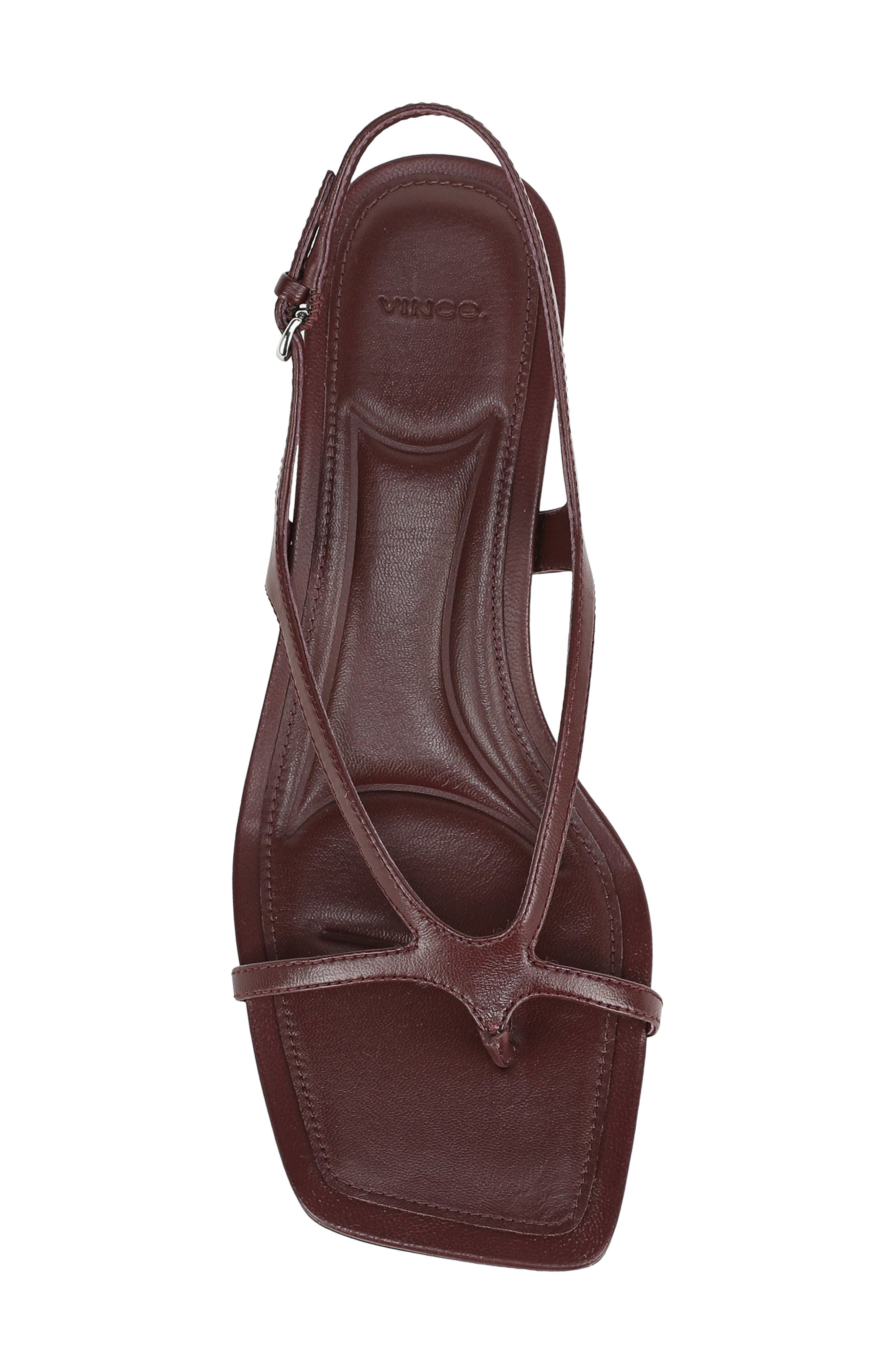 Posie Leather Kitten Heel Slingback Sandal, Alternate, color, MULBERRY