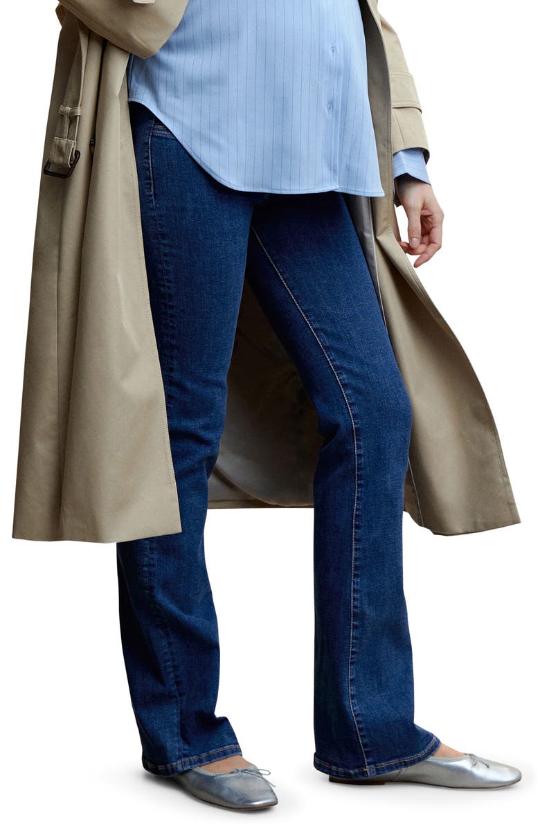 MANGO Over the Bump Flare Maternity Jeans, Alternate, color,