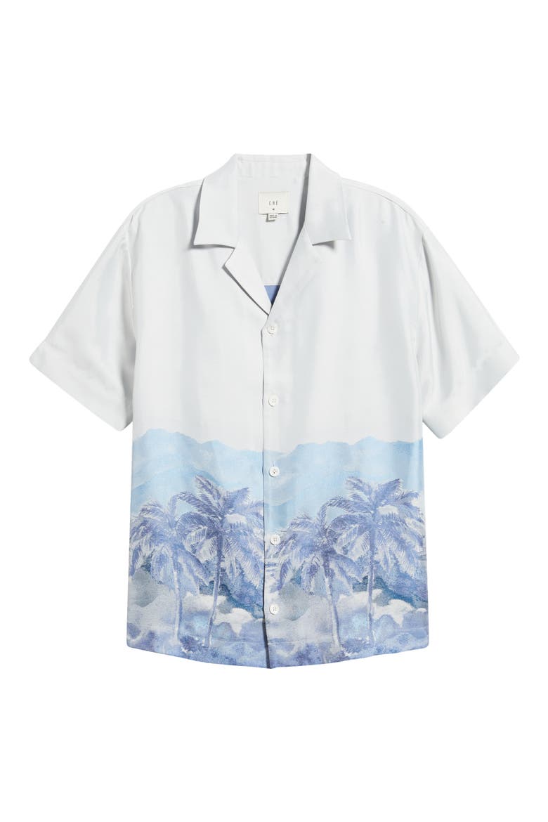 Cezane Tropical Jacquard Camp Shirt, Alternate, color, IVORY